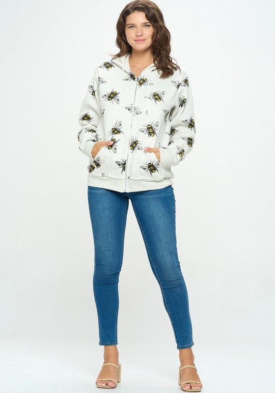 Busy Bees Zipper Hoodie