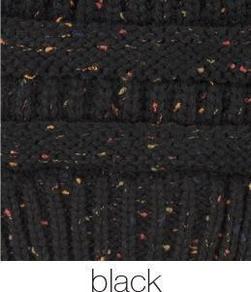 Knit Ponytail Confetti Winter Beanie - Available in Multiple Colors