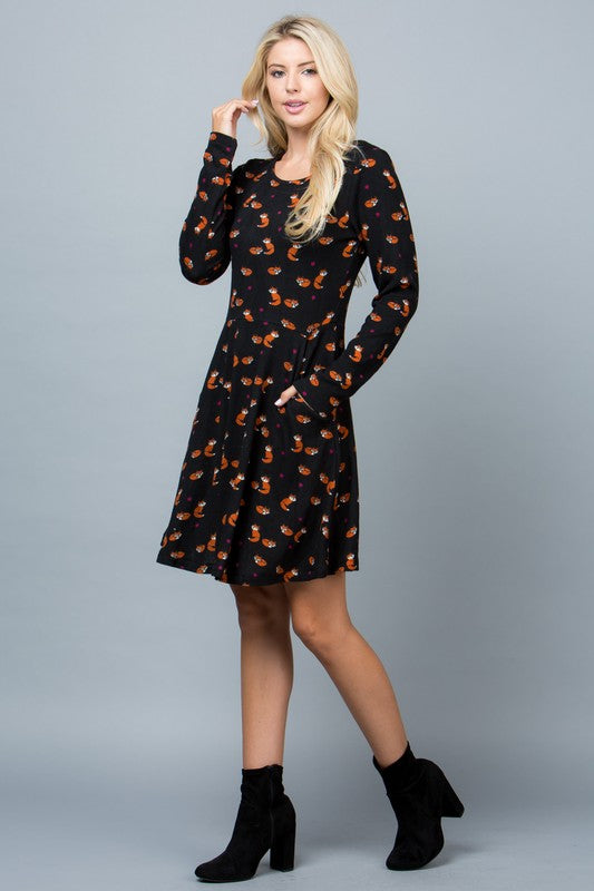 Foxes and Stars Sweater Dress