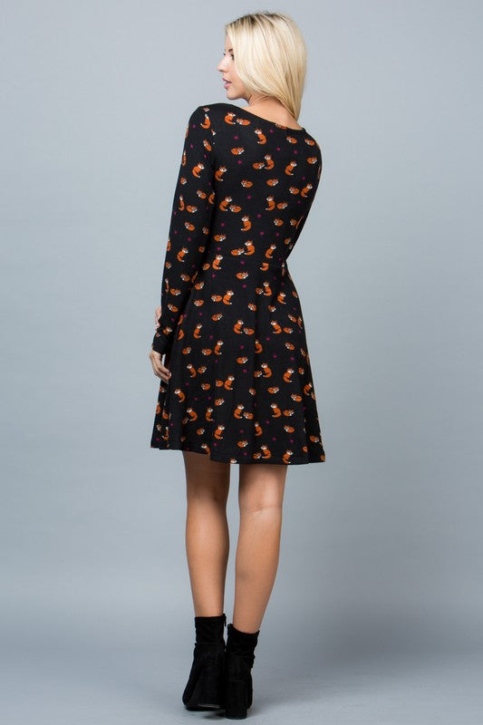Foxes and Stars Sweater Dress
