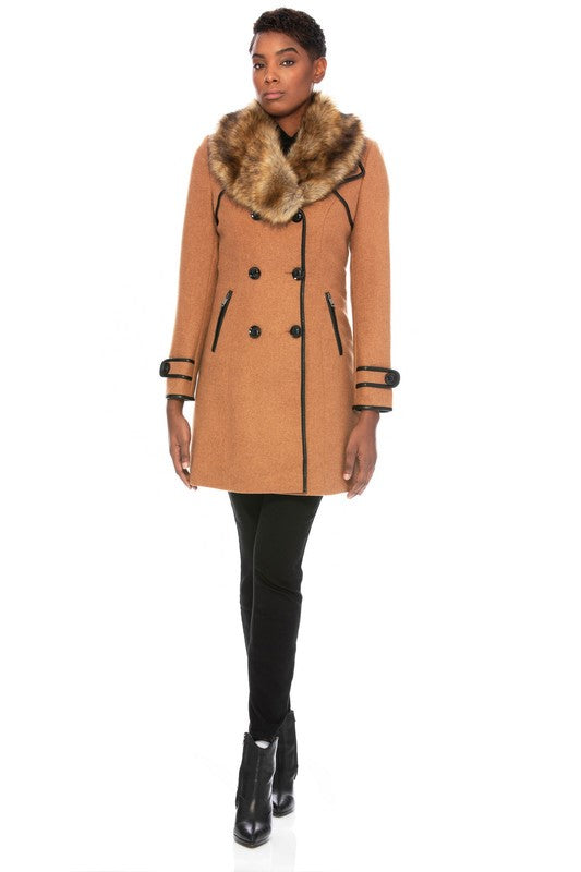 Vegan Wool Button Up Coat