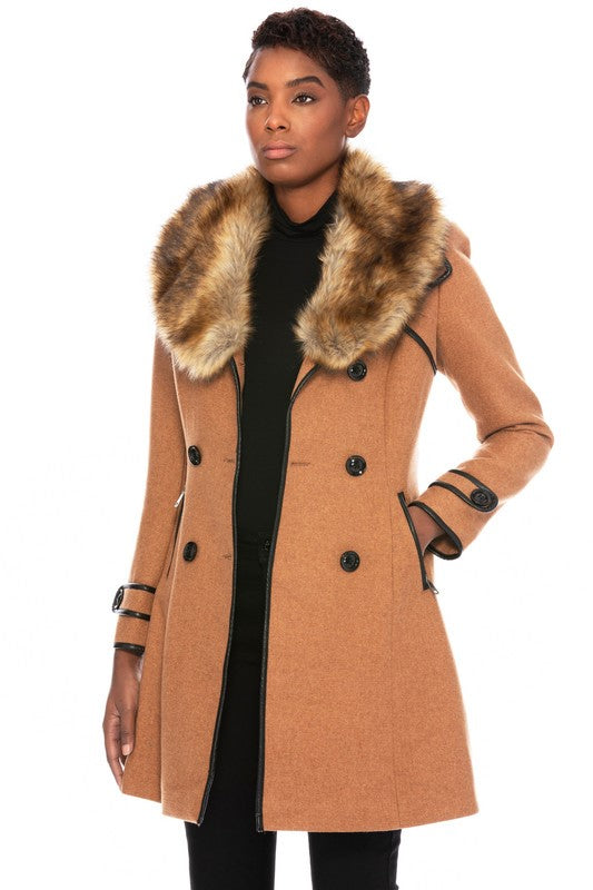 Vegan Wool Button Up Coat