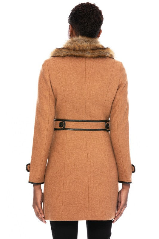Vegan Wool Button Up Coat