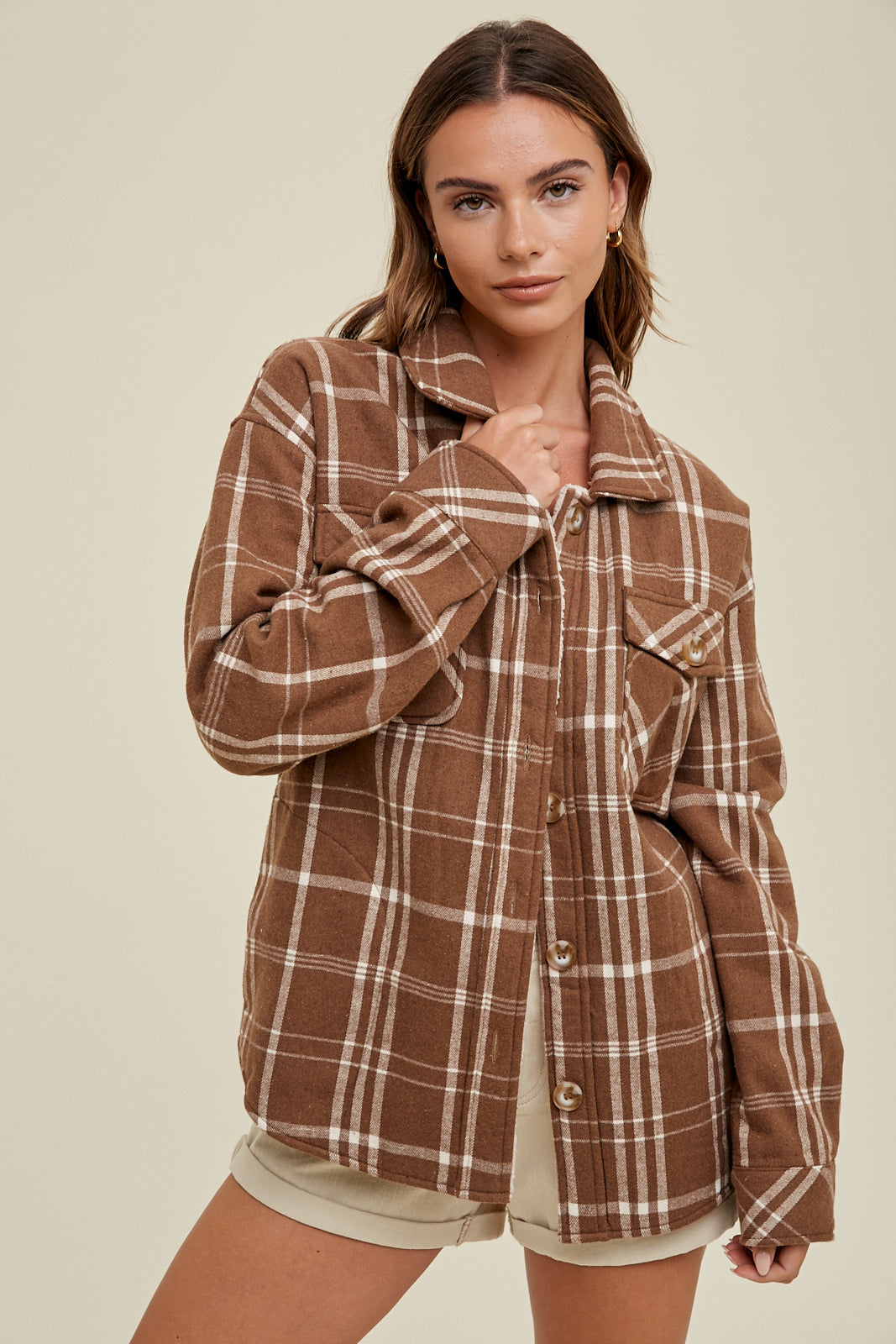 Plaid Faux Fur Lined Jacket