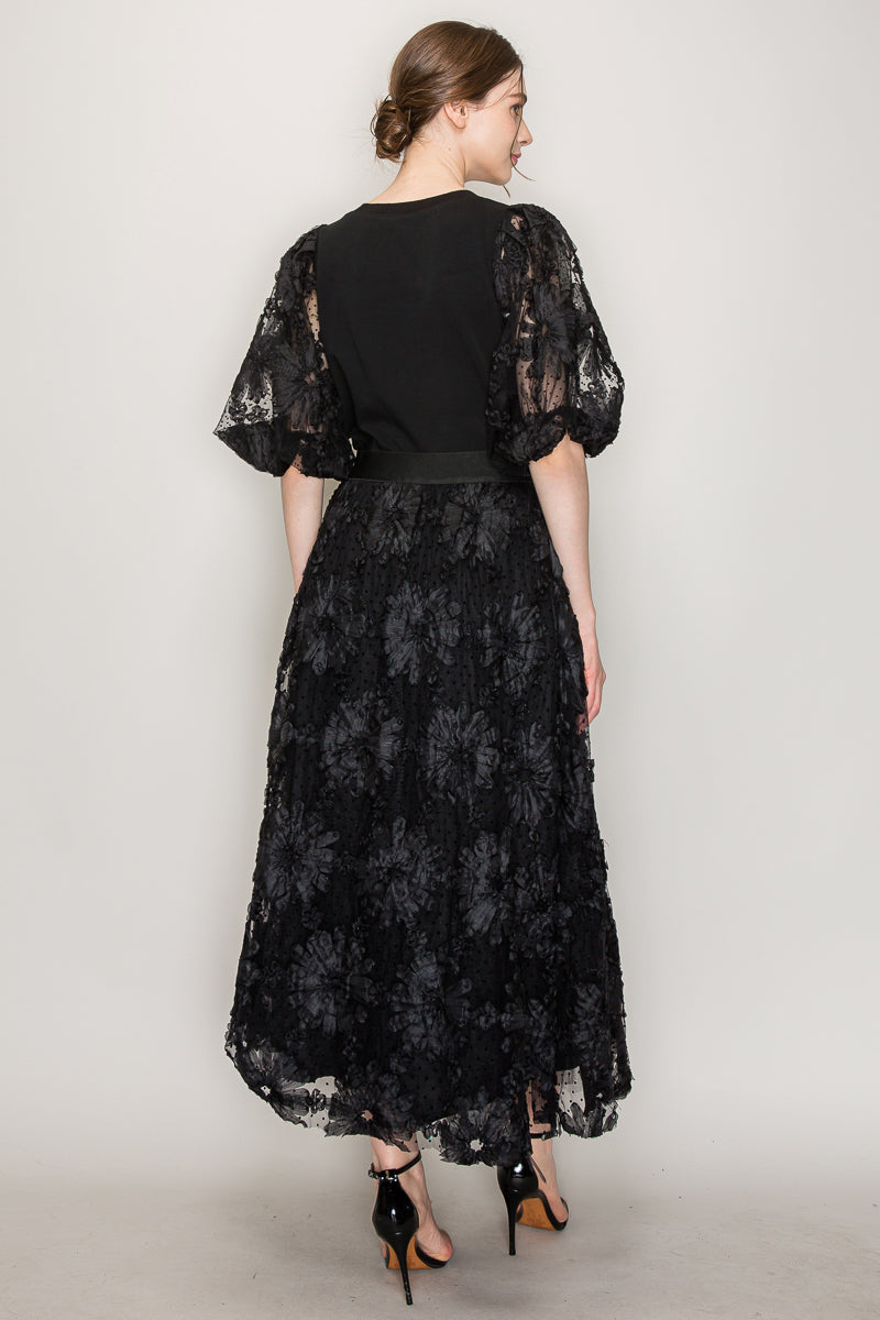 Floral Applique Dots Skirt