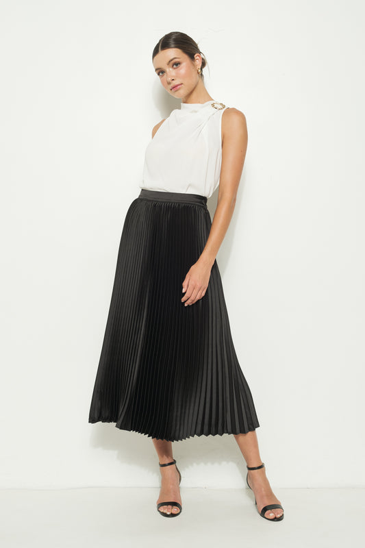 Pleated Silk Skirt
