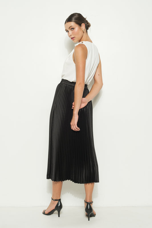 Pleated Silk Skirt