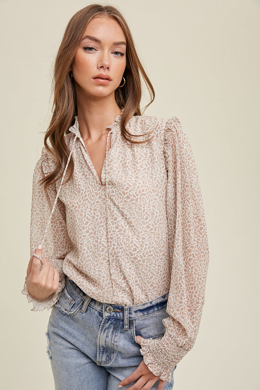 Ruffle Detailed Abstract Top