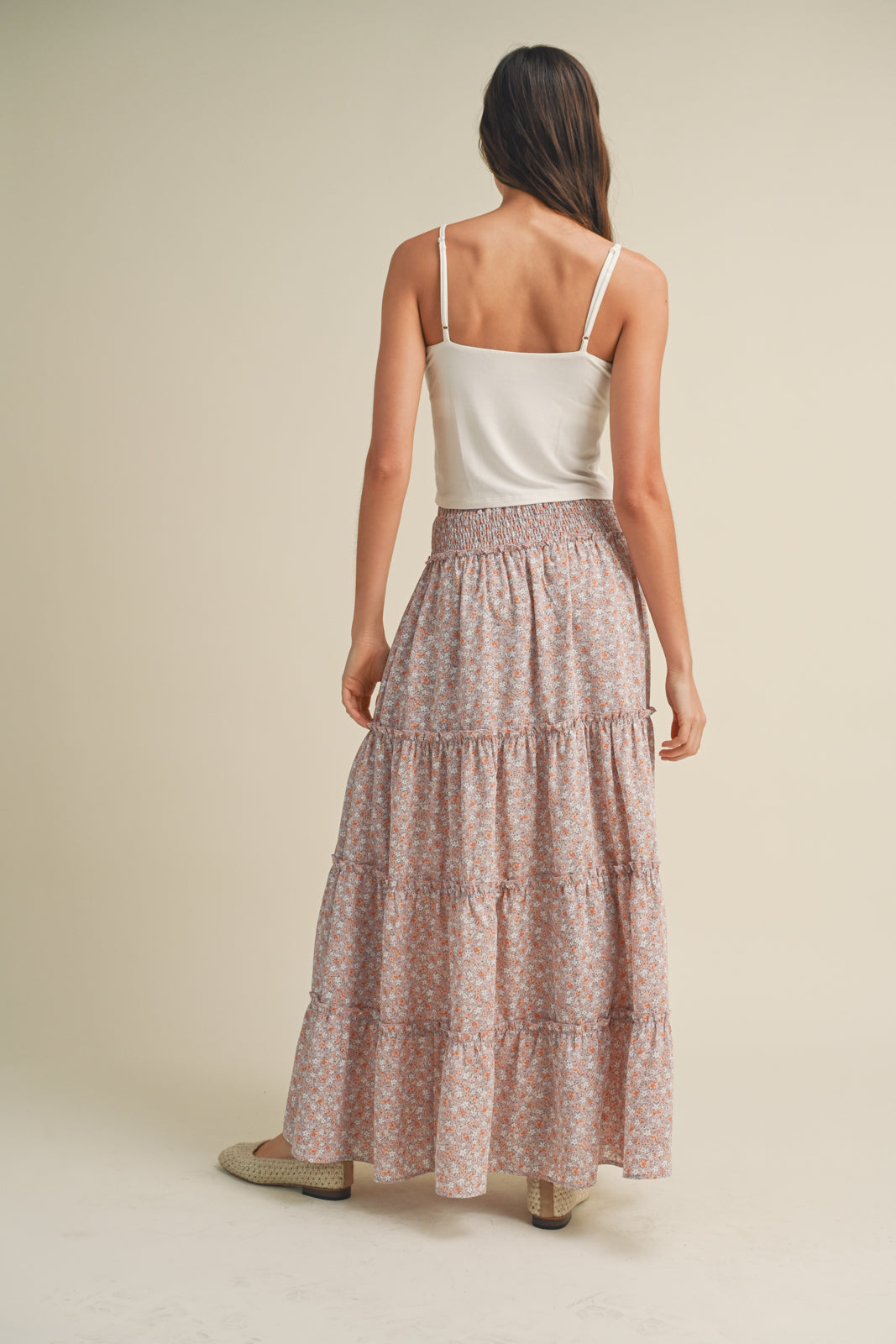 Tiered Long Floral Skirt