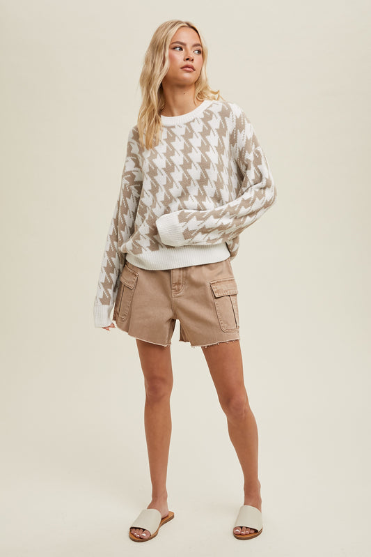 Houndstooth Block Sweater
