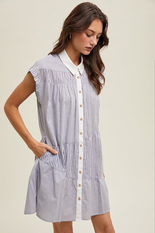 Button Down Stripe Dress
