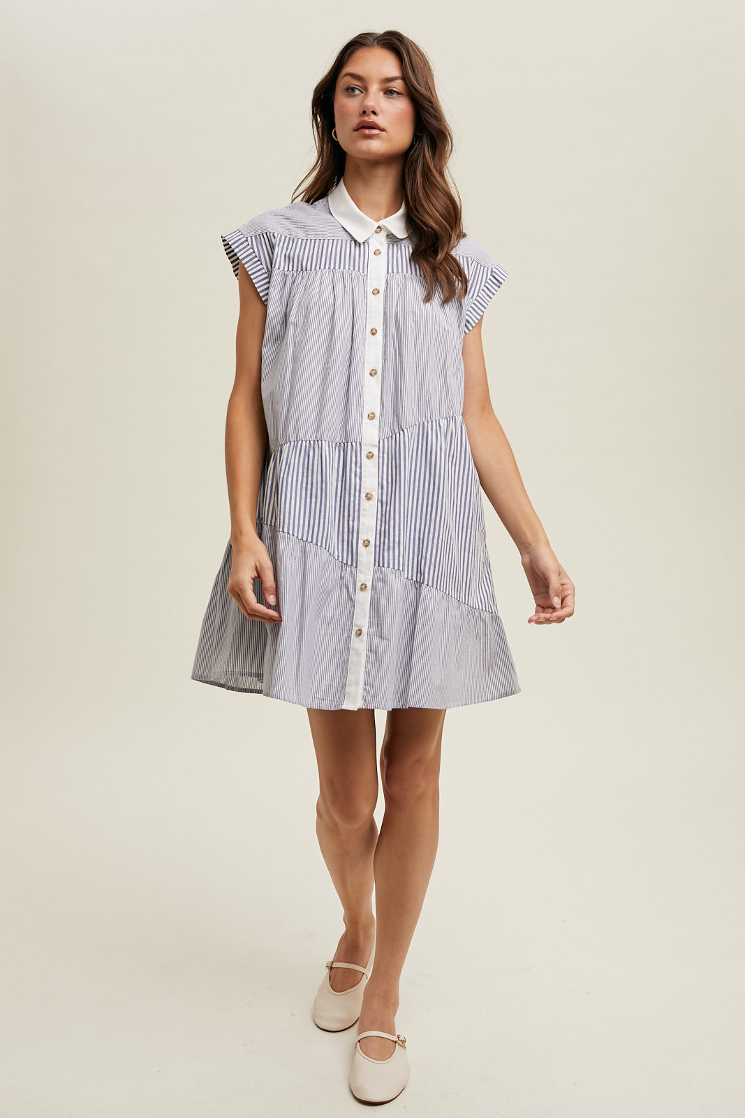 Button Down Stripe Dress