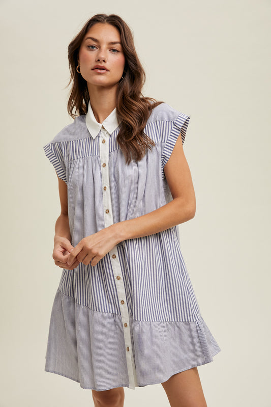 Button Down Stripe Dress