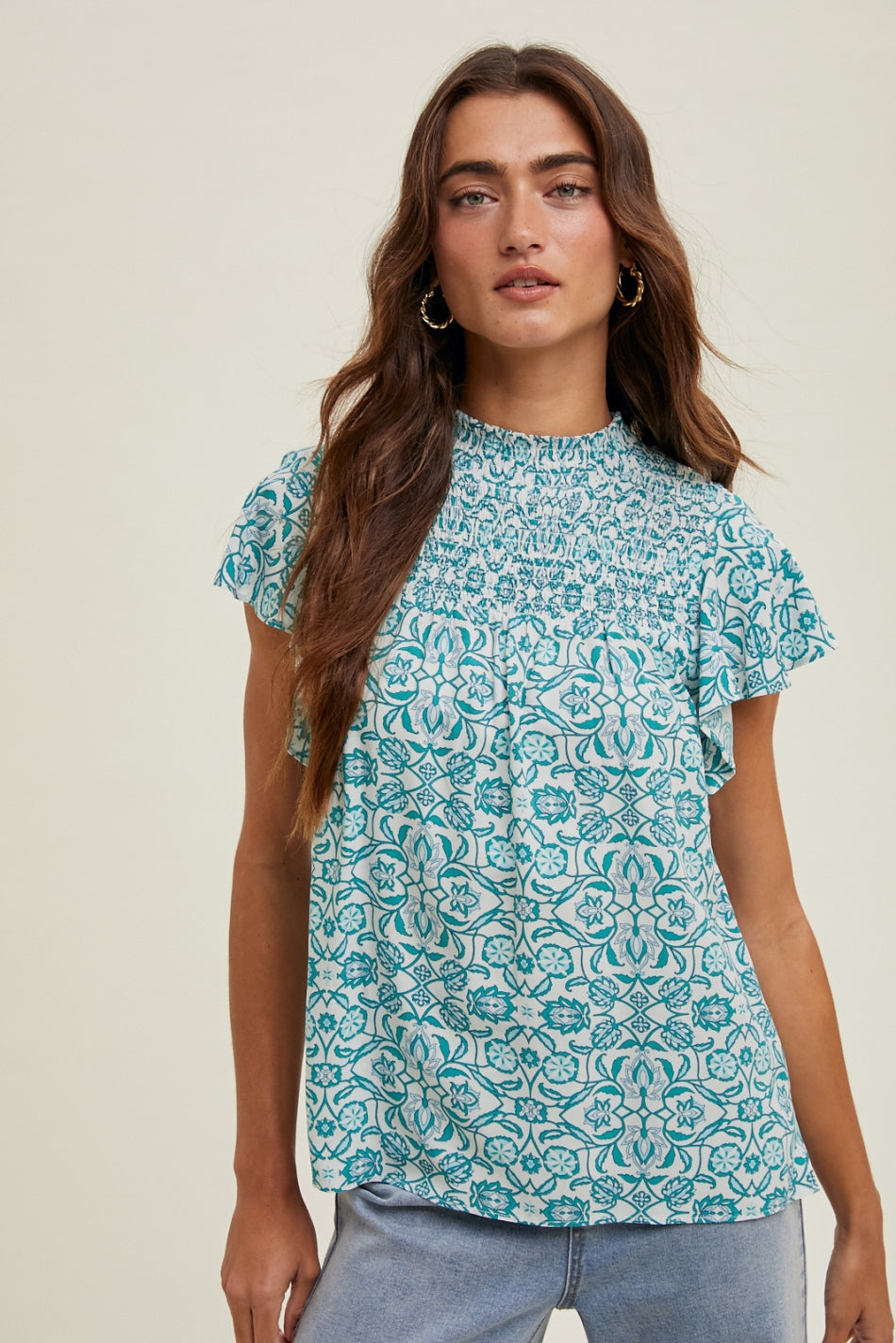 Mosaic Smocked Top