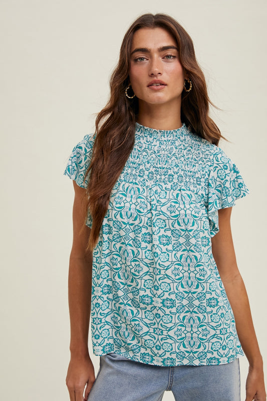 Mosaic Smocked Top