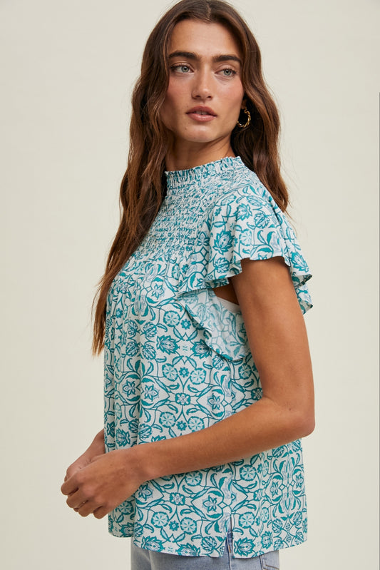 Mosaic Smocked Top