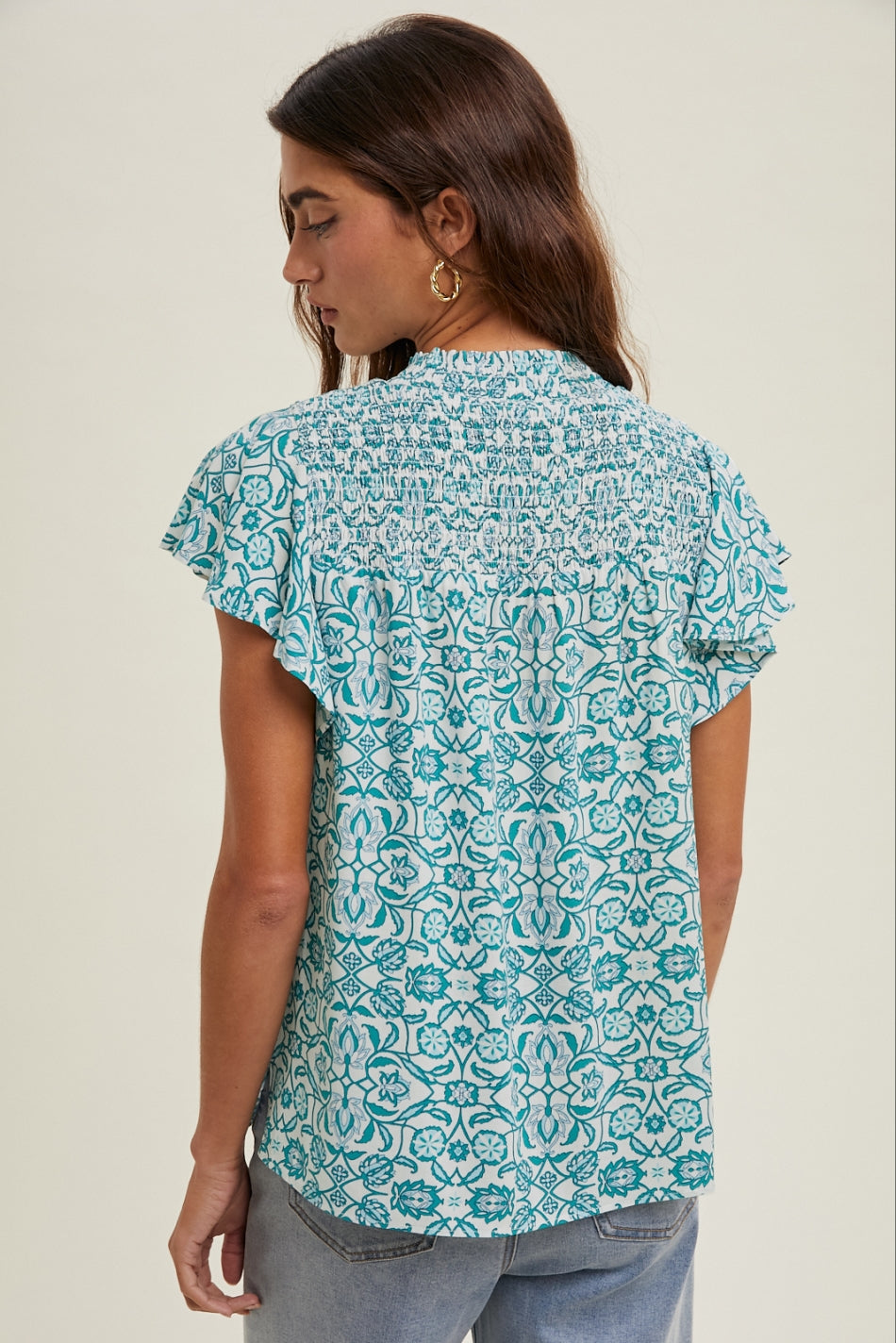 Mosaic Smocked Top