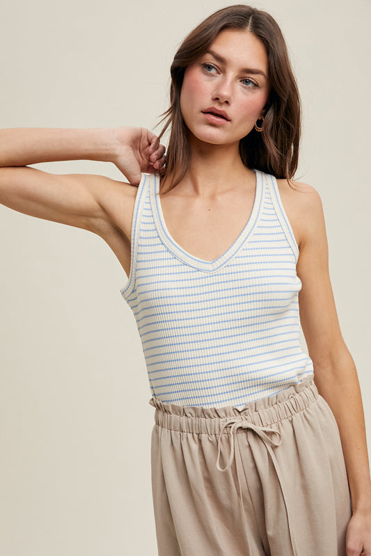 V-Neck Ribbed Tank