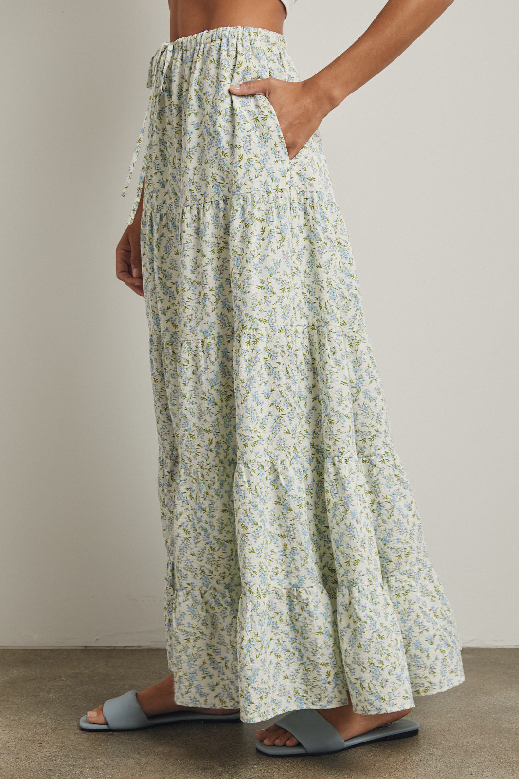 Floral Tiered Maxi Skirt