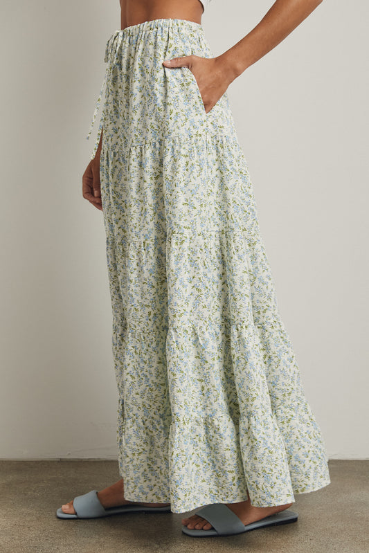 Floral Tiered Maxi Skirt