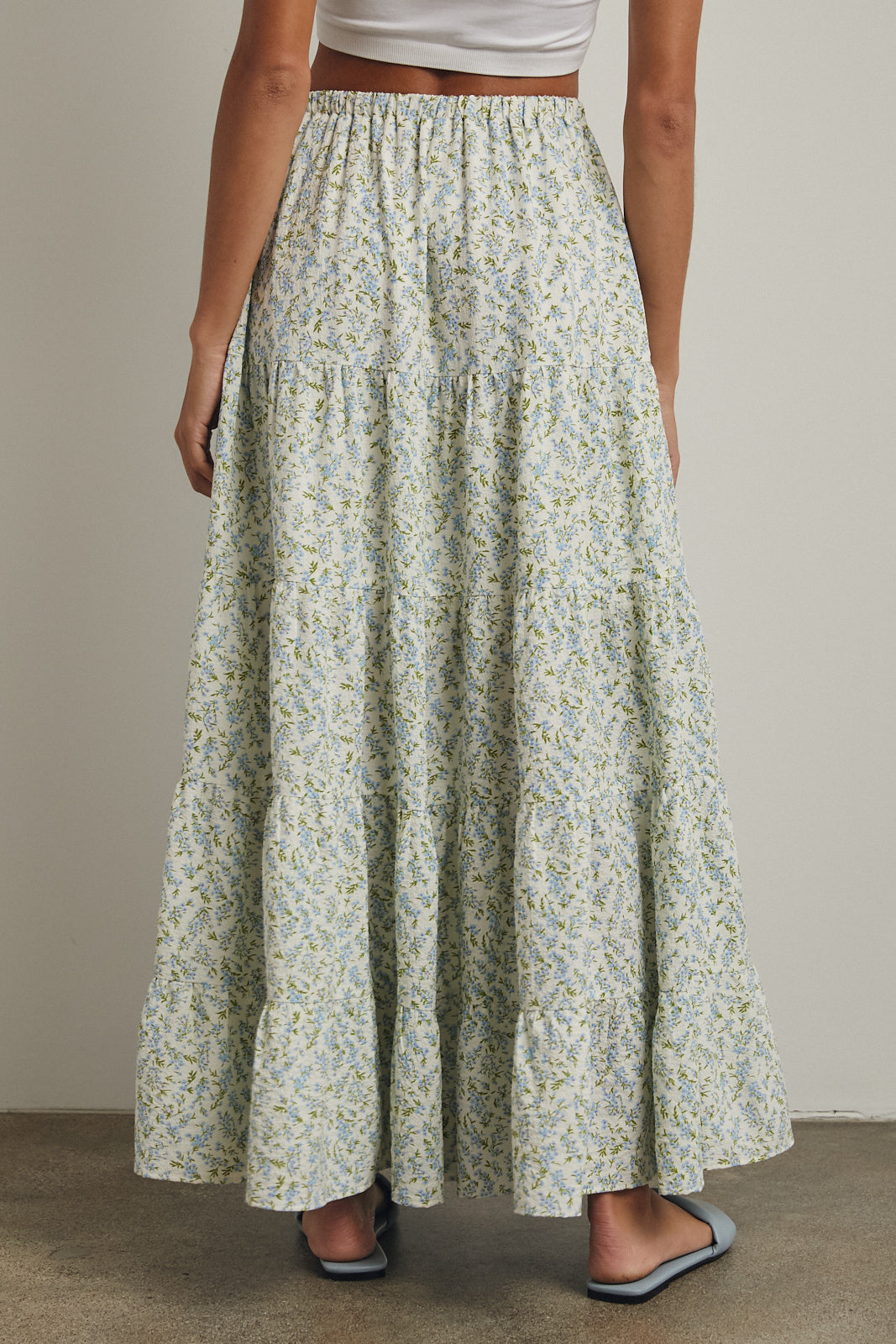 Floral Tiered Maxi Skirt