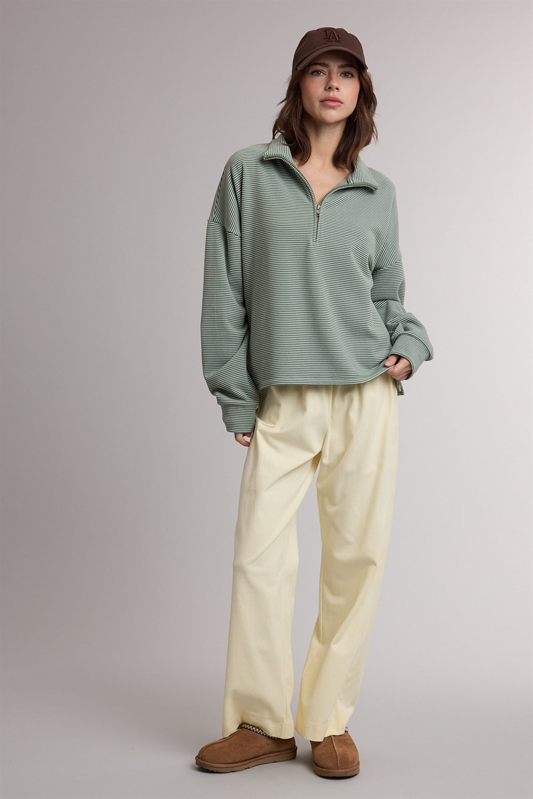 Quarter Zip Oversized Sweatshirt