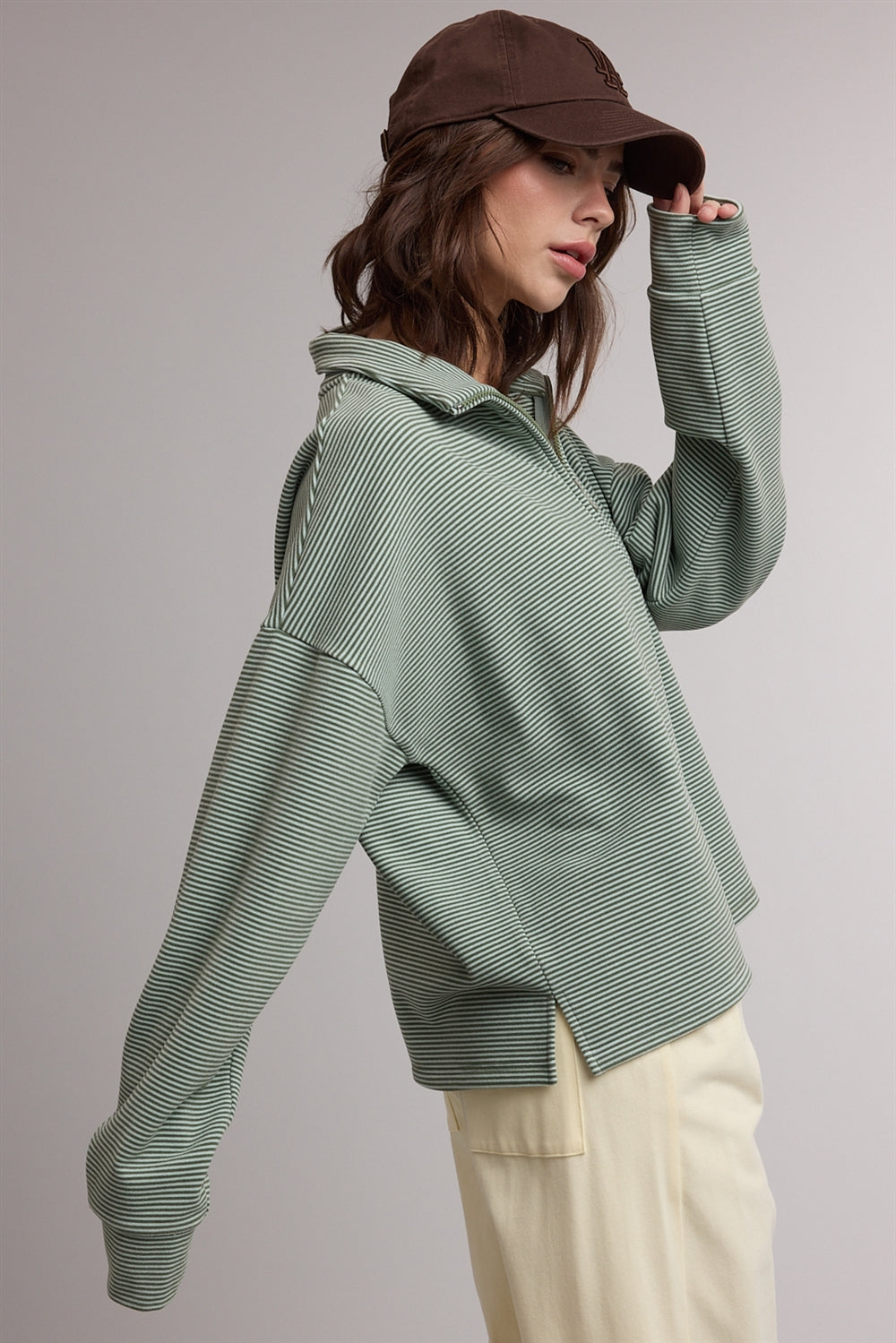 Quarter Zip Oversized Sweatshirt