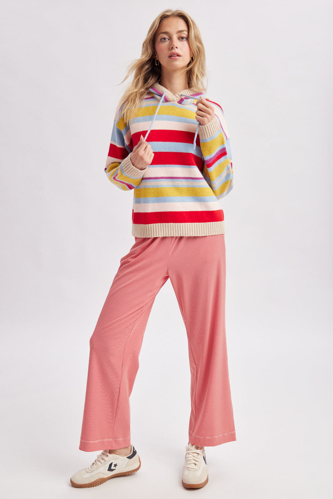 Multi Color Stripe Hoodie