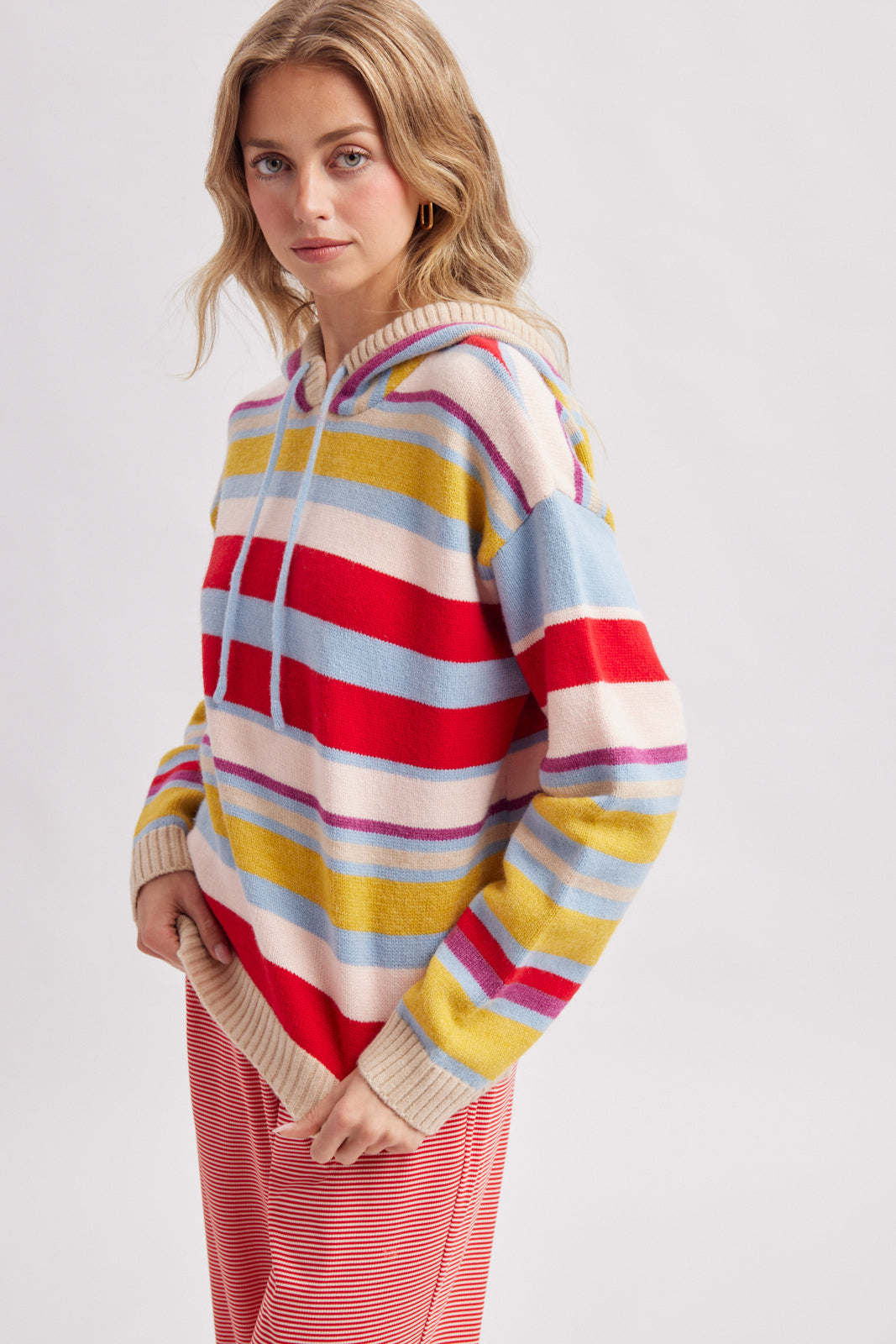Multi Color Stripe Hoodie