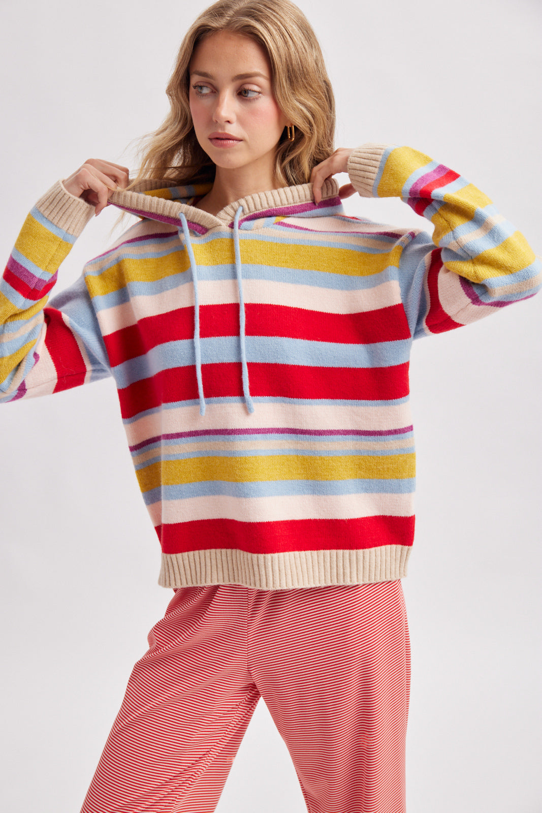 Multi Color Stripe Hoodie