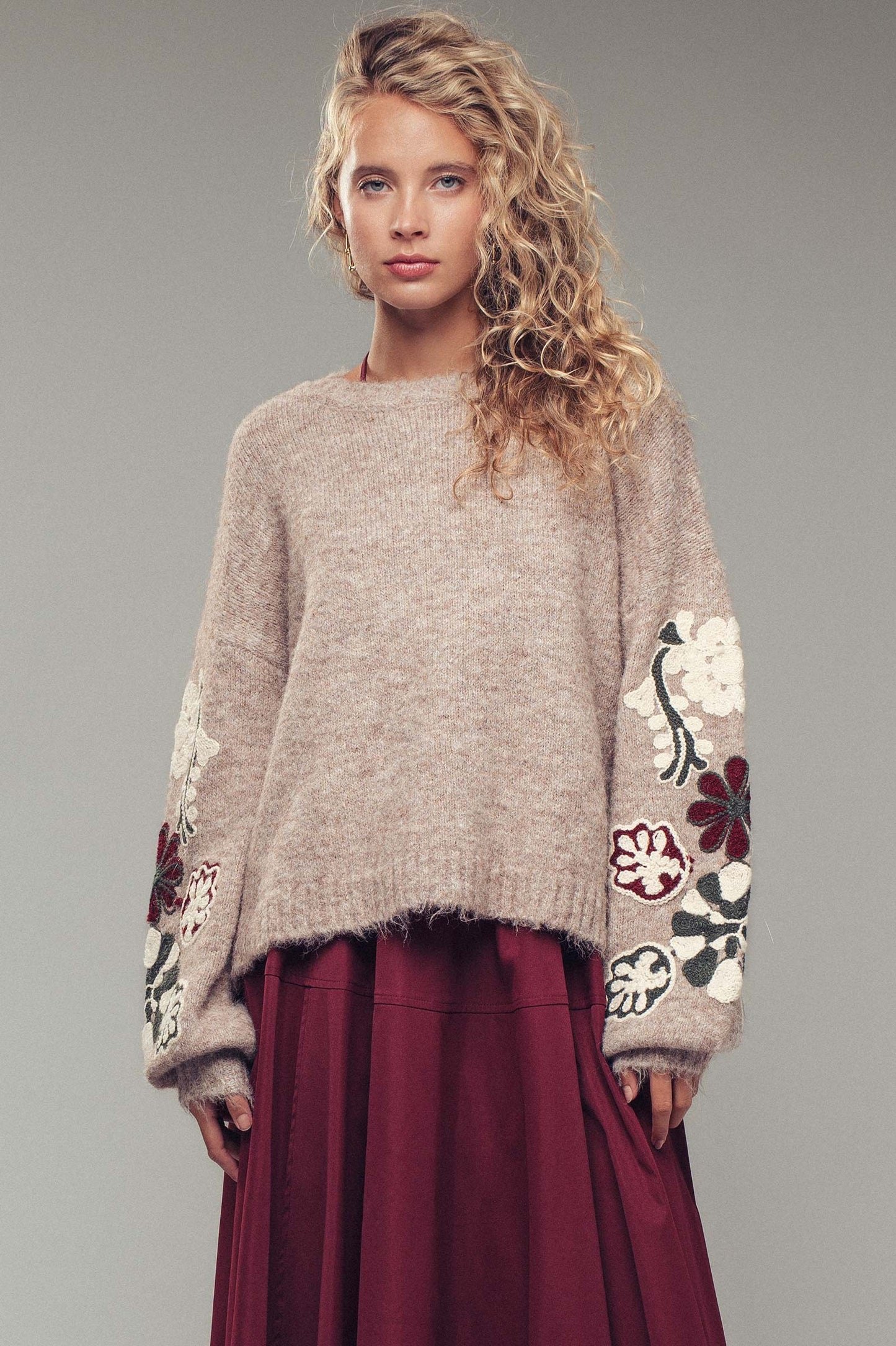 Floral Embroidered Sweater