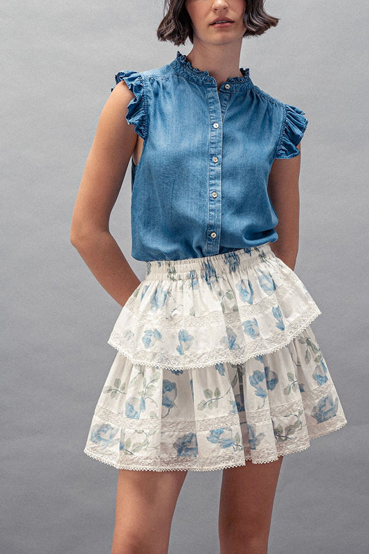 Floral Lace Mini Skirt