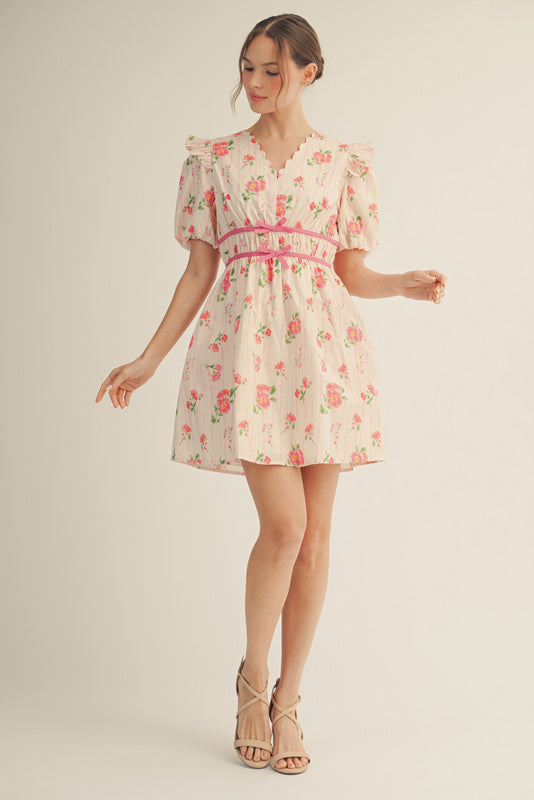 Vintage Rose Mini Dress