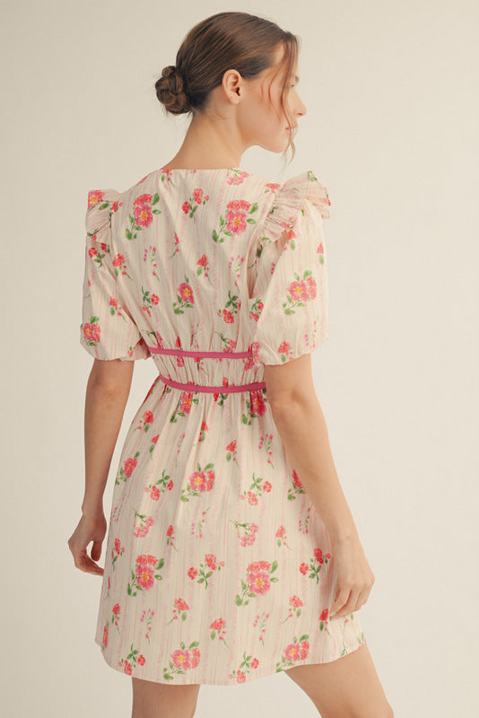 Vintage Rose Mini Dress