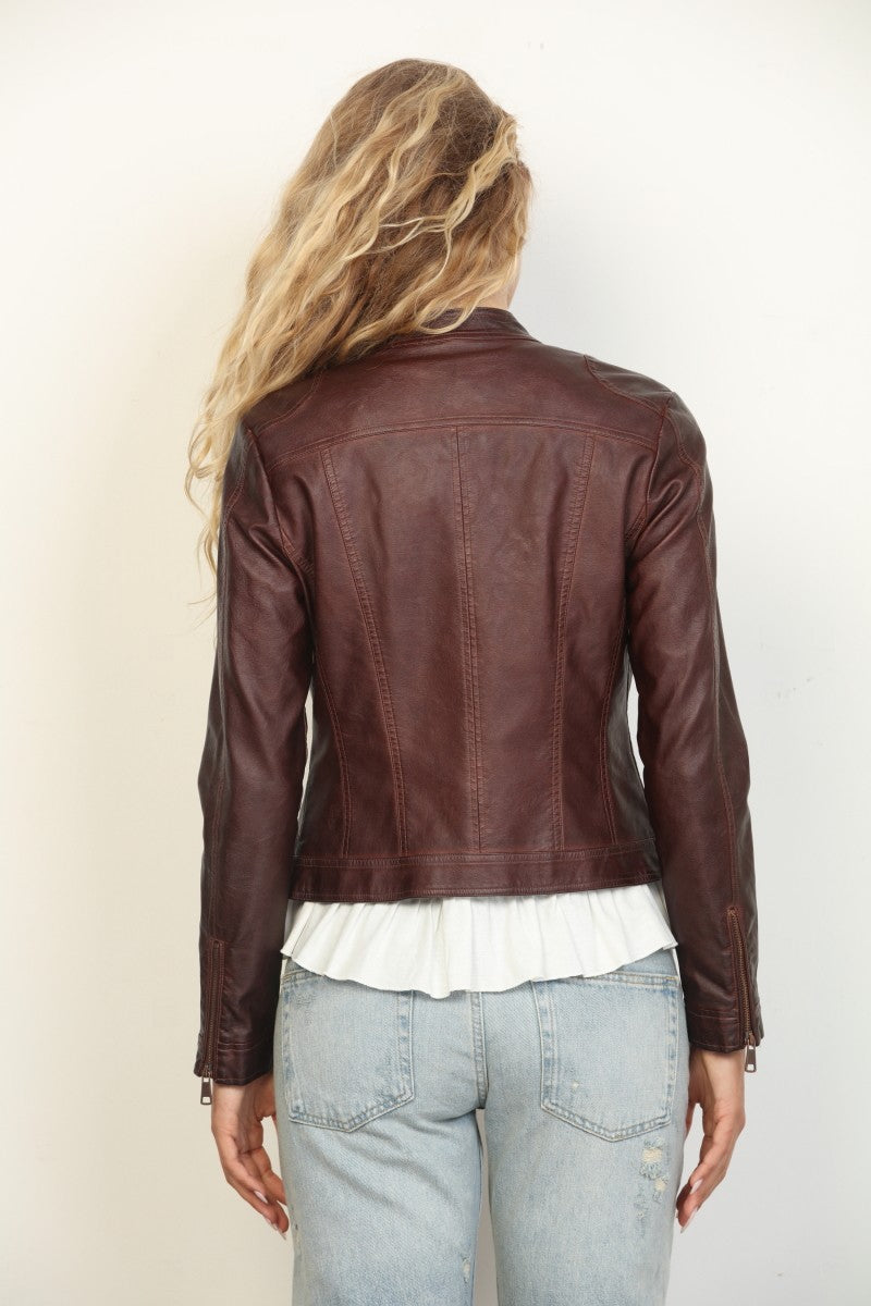 Vegan Leather Racing Jacket