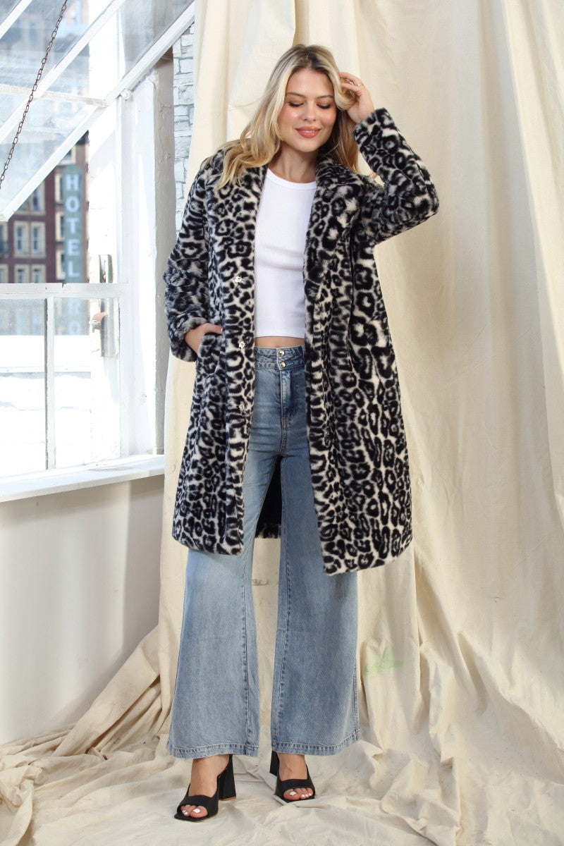 Leopard Faux Fur Coat