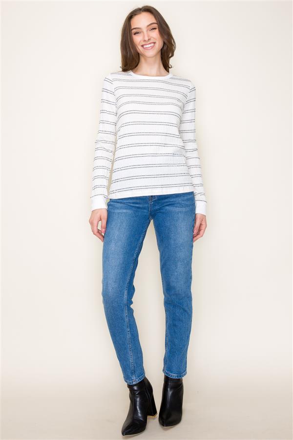 Seersuckered Striped Top