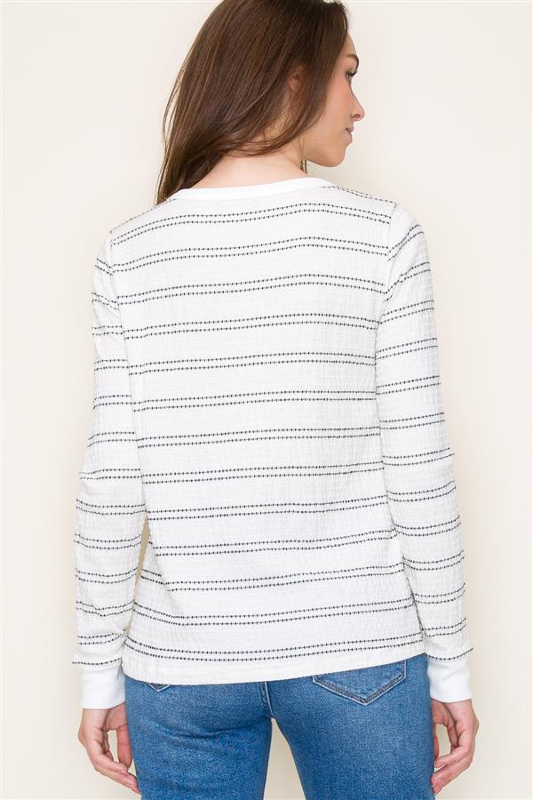 Seersuckered Striped Top