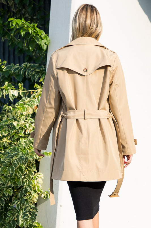 Mid Length Trench Coat - Tan