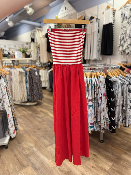 Strapless Striped Dress