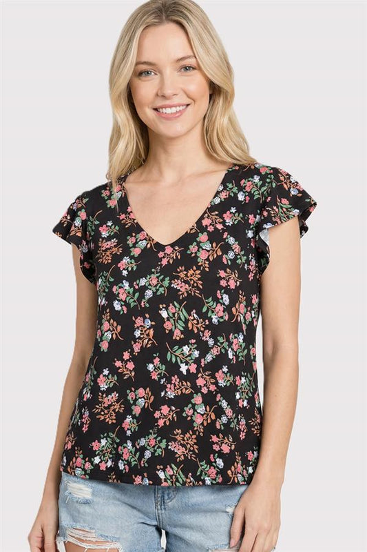 Floral Flutter Top