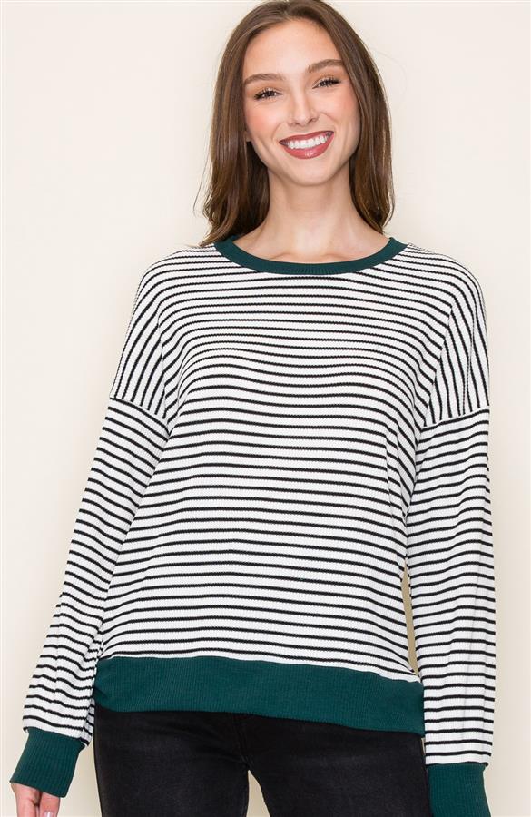 Contrast Trim Sweater Top