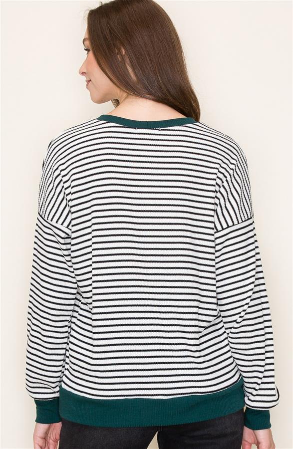 Contrast Trim Sweater Top