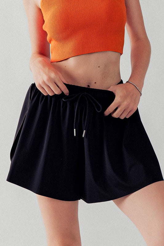 Laser Cut Shorts - Black