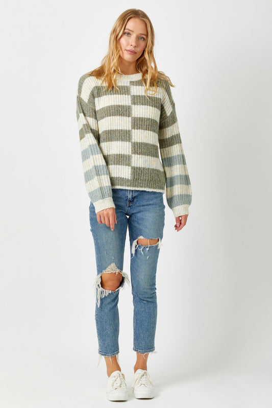 Round Neck Striped Sweater