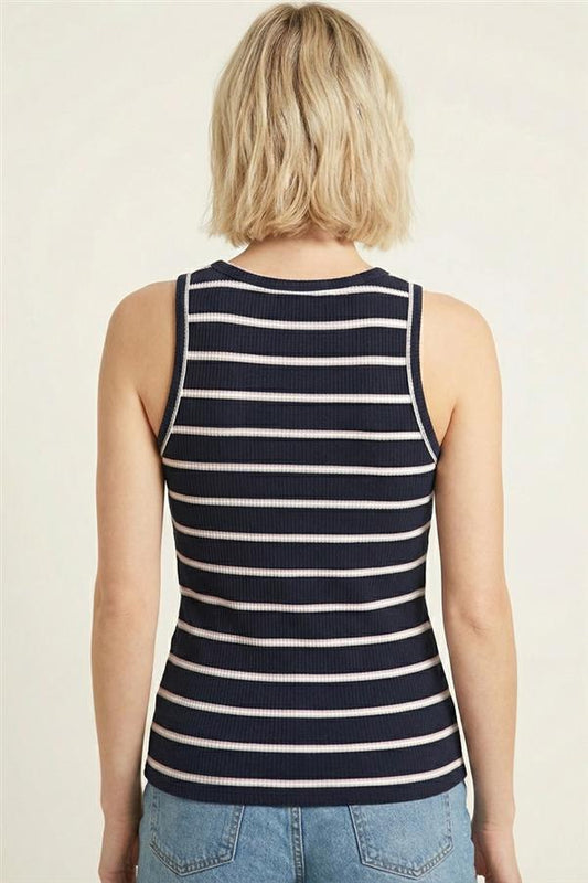 Navy Striped Tank