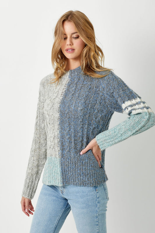Color Block Pullover Sweater