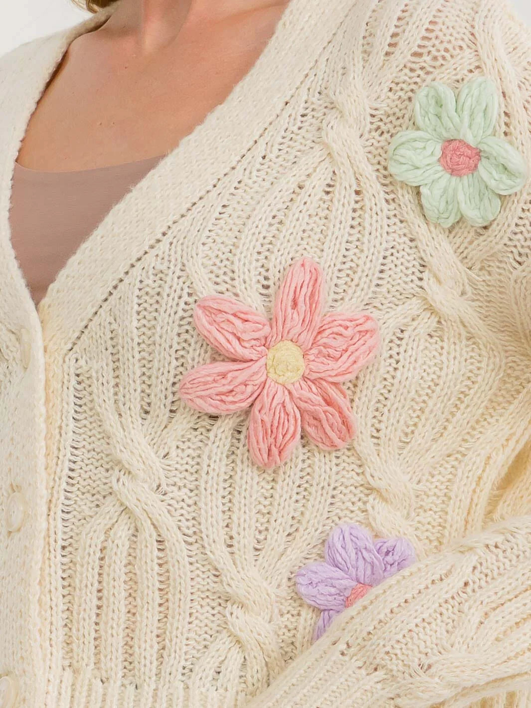 Embroidered Flower Cardigan