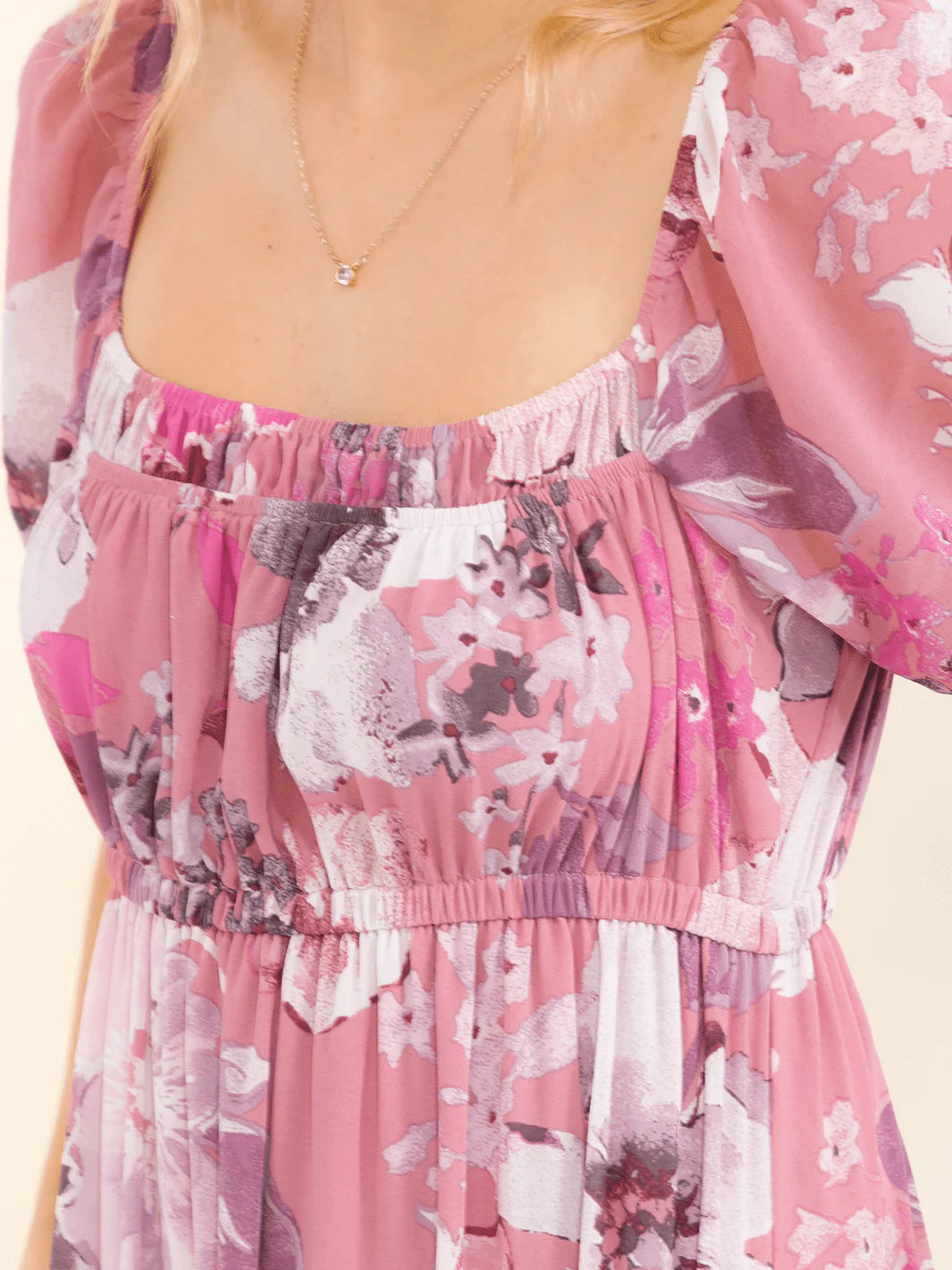 Puff Sleeve Floral Dress