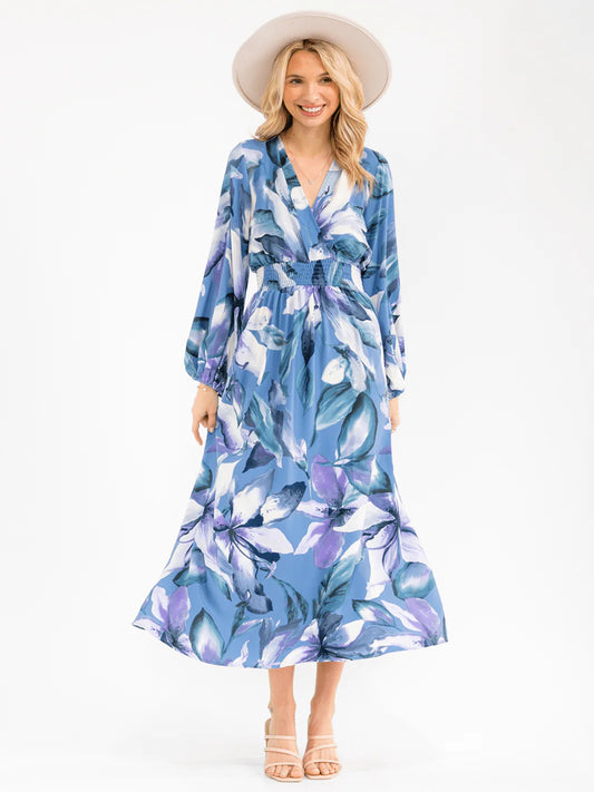 Smocked Waist Floral Dress